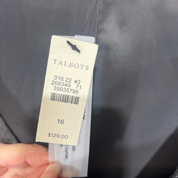 NWT Talbots Gray Windsor Curvy Wool Pants Trousers High Rise Wide Leg Size 16 - Picture 9 of 11